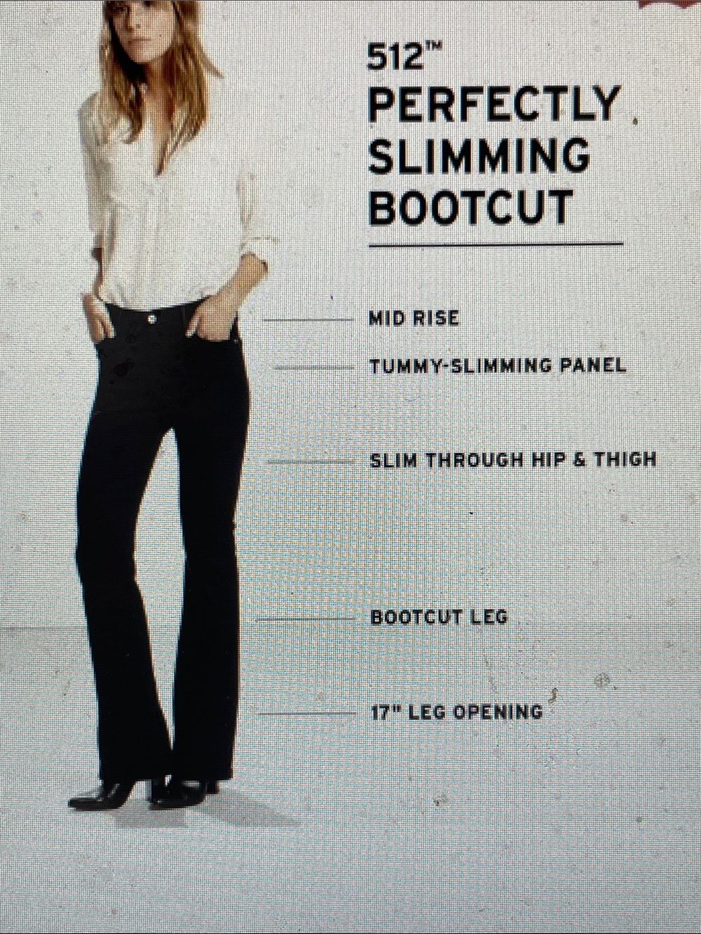 Levi’s 512 Perfectly Slimming Bootcut Black jeans